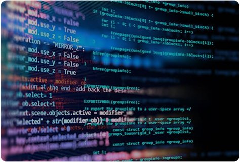 Software code on a monitor
